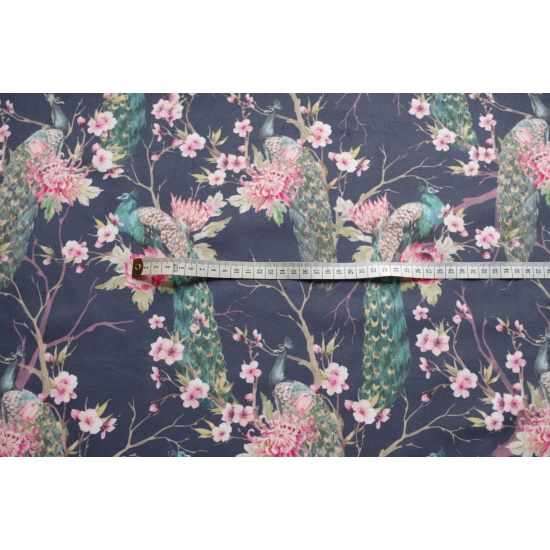 Tkanina tapicerska wzory Welur Pawie