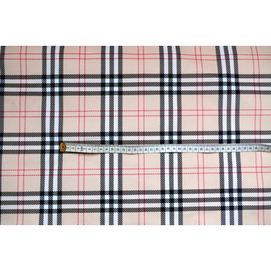 Tkanina tapicerska wzory Welur Kratka beżowa