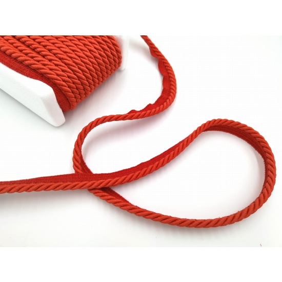 Sznur ozdobny tapicerski z wypustką 7 mm czerwony