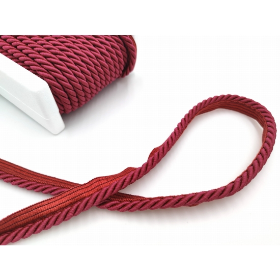 Sznur ozdobny tapicerski z wypustką 7 mm bordowy