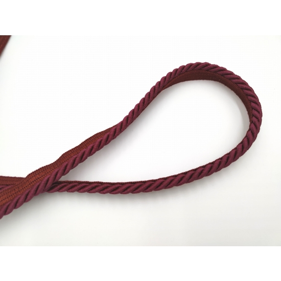 Sznur ozdobny tapicerski z wypustką 7 mm ciemny bordowy