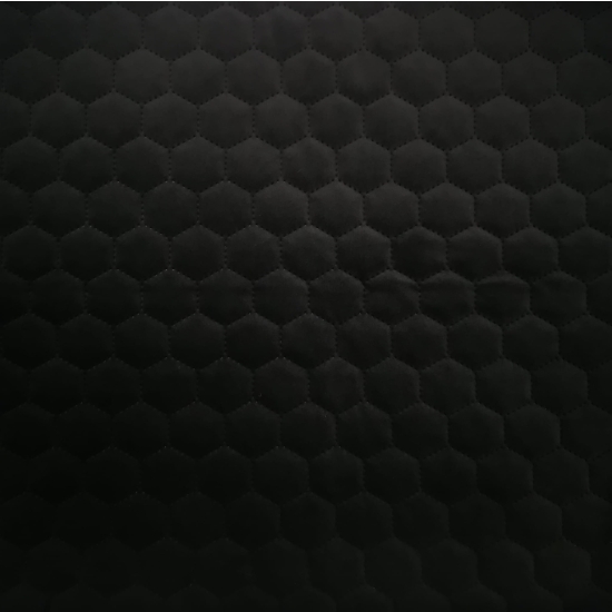 Tkanina tapicerska Welur pikowany heksagony czarny