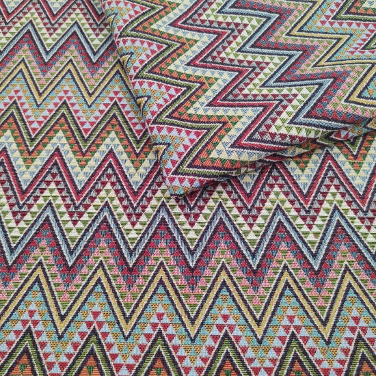 Tkanina tapicerska wzorzysta żakard Zygzak