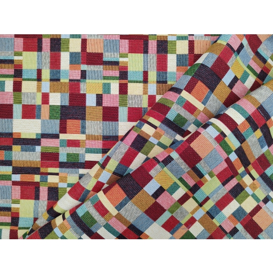 Tkanina tapicerska wzorzysta żakard Tetris