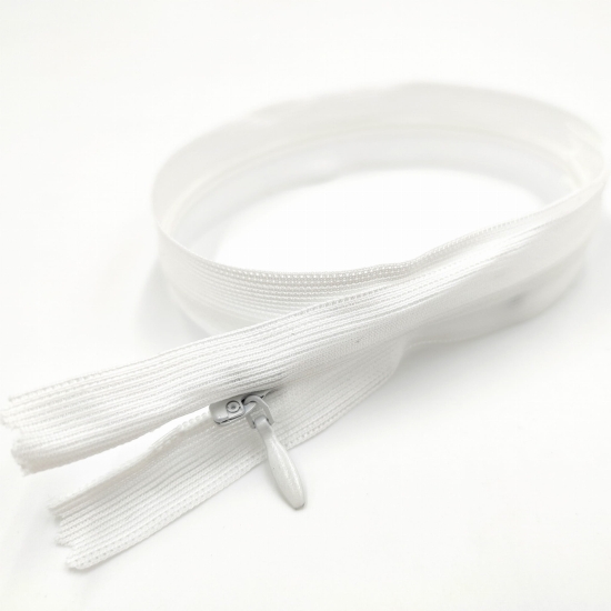 Zamek kryty suwak 40 cm biały