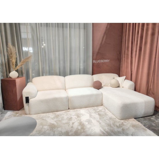 Tkanina tapicerska Boucle bukla biały