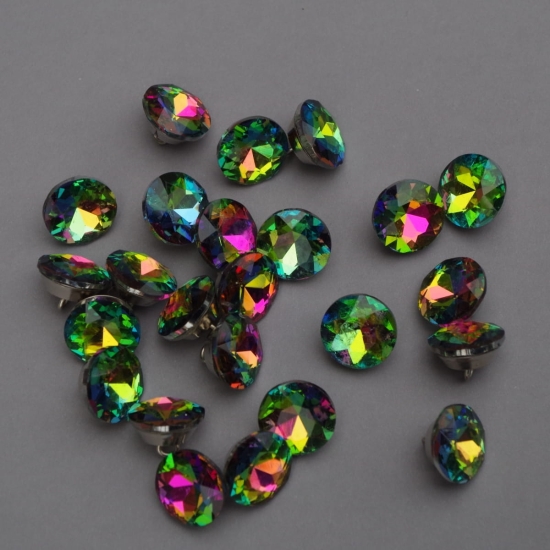 Guziki tapicerskie KRYSZTAŁY TĘCZOWE 10 szt.