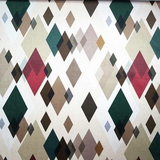 Tkanina tapicerska wzory Welur Romby