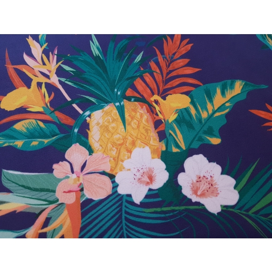 Tkanina tapicerska wzory Welur Zielone ananasy