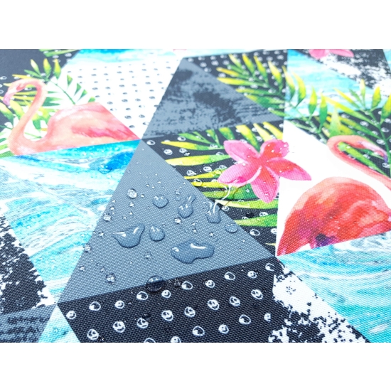 Tkanina wodoodporna poliester wodoodporny Trójkąty z flamingami