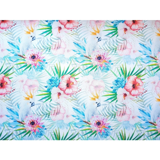 Tkanina wodoodporna poliester wodoodporny Hibiskus i papugi