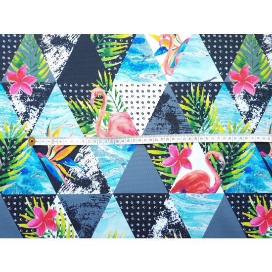 Tkanina wodoodporna poliester wodoodporny Trójkąty z flamingami